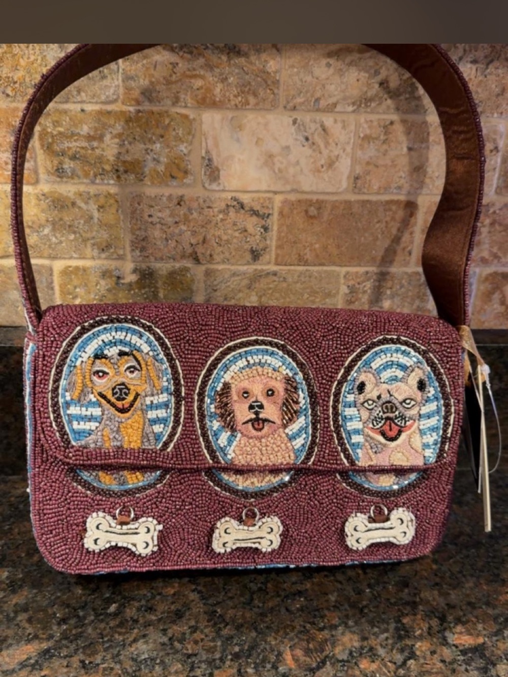 Beaded Dog Shoulder Bag 🐶✨